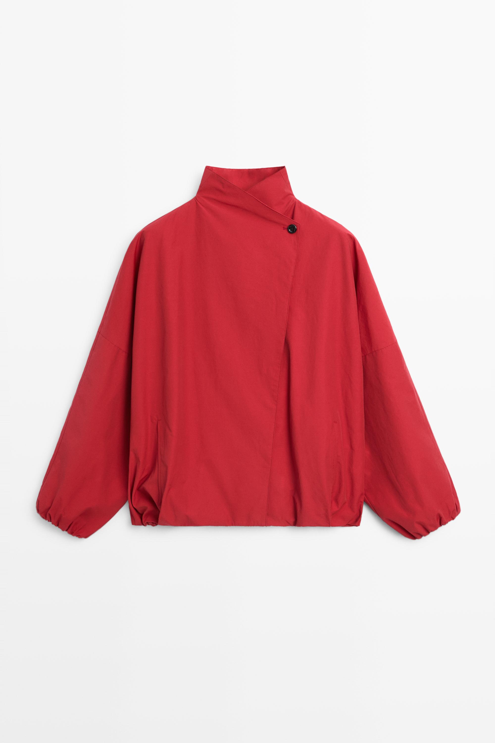 Cotton blend technical jacket with side button